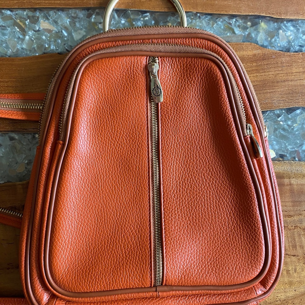 Valentina genuine Italian pebbled leather backpack/ shoulder purse